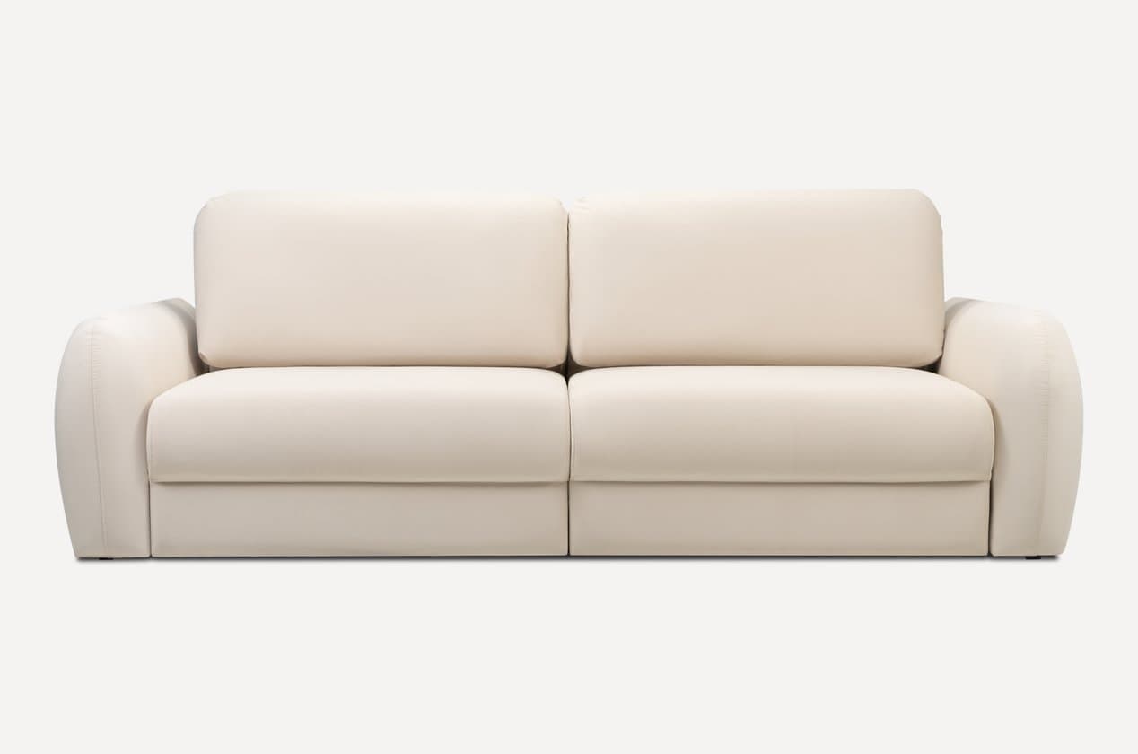 Sitora toʻgʻri divan — sut rangli velyur