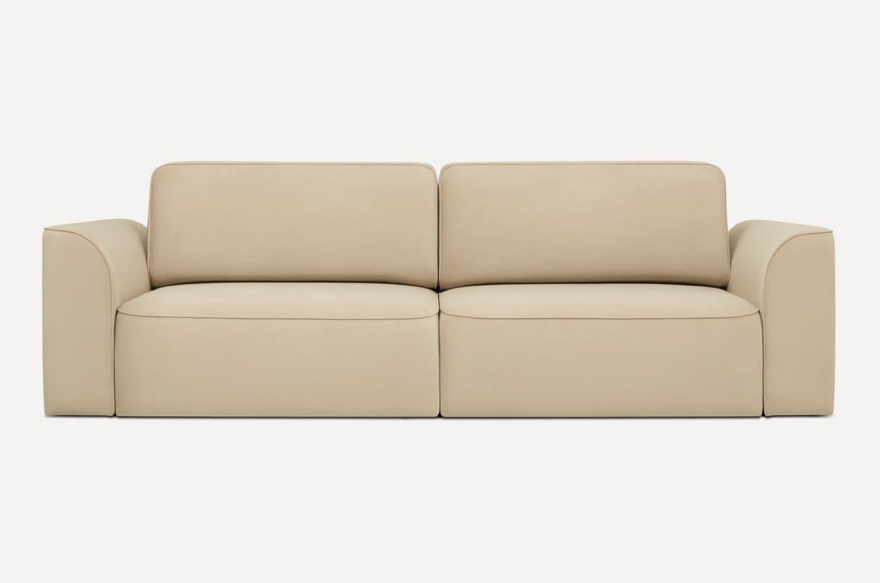 Chiroq toʻgʻri divan — velur bej