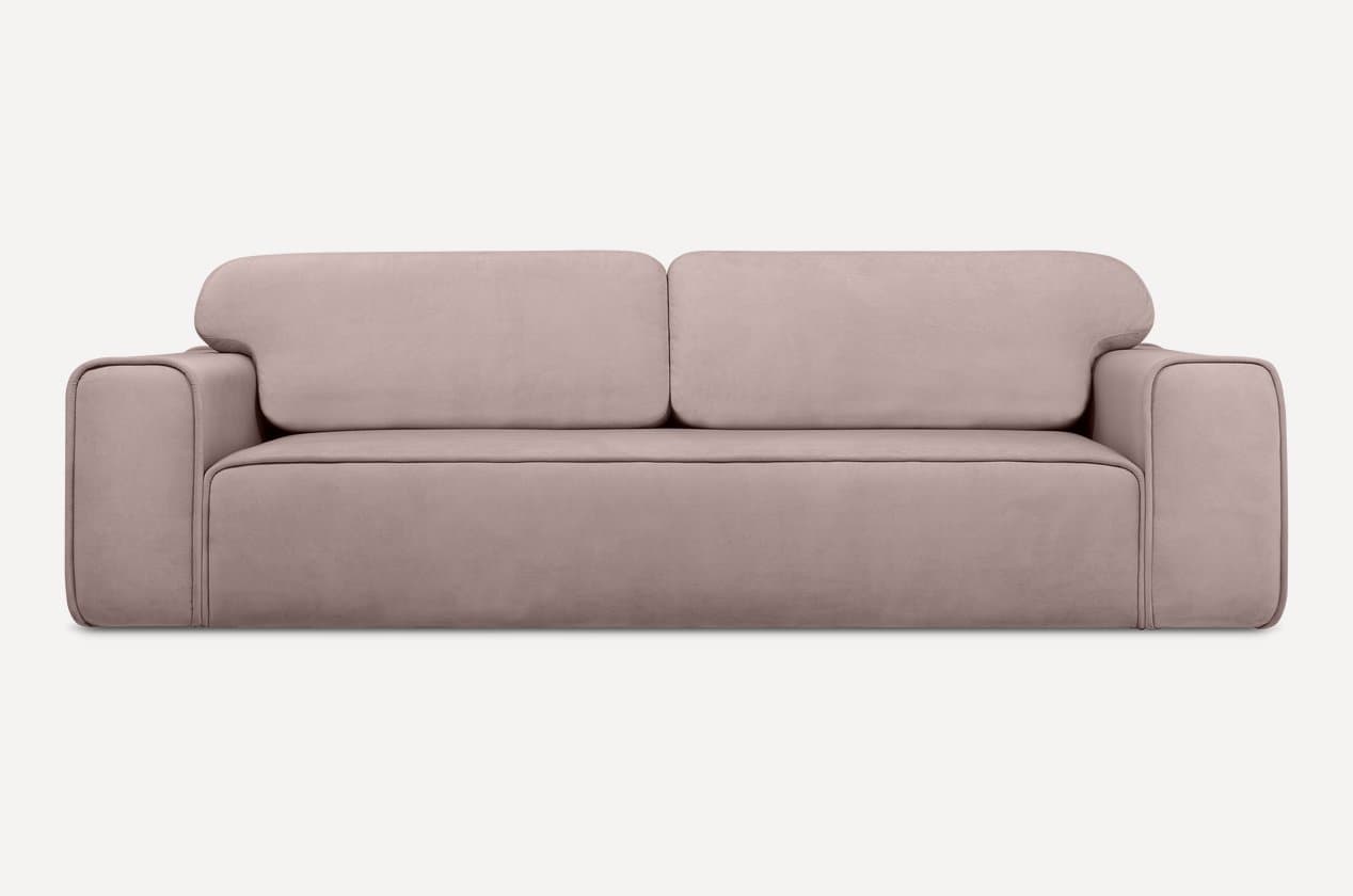 Navo toʻgʻri divan — bej rangli velour