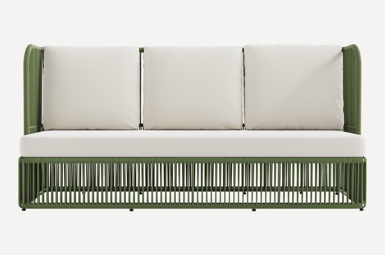 Диван Aster Compact трёхместный — зеленый