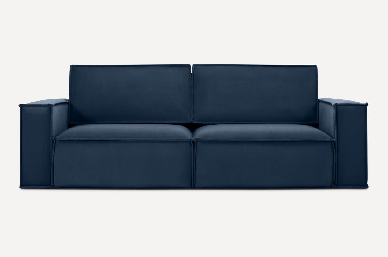 Boghcha divan to'g'ri 254 sm — ko'k